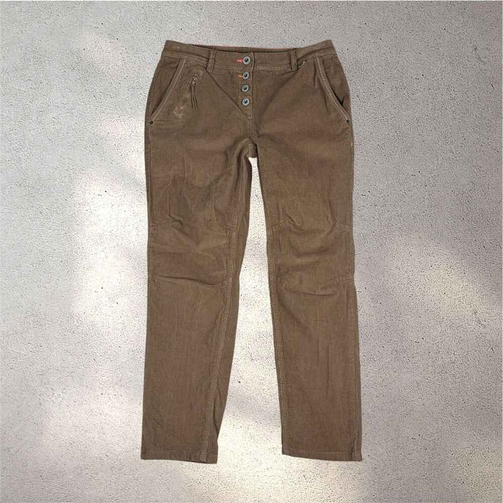 CECIL Preppy Corduroy Pants Women's 29 Brown Button Fly Business Casual Academia